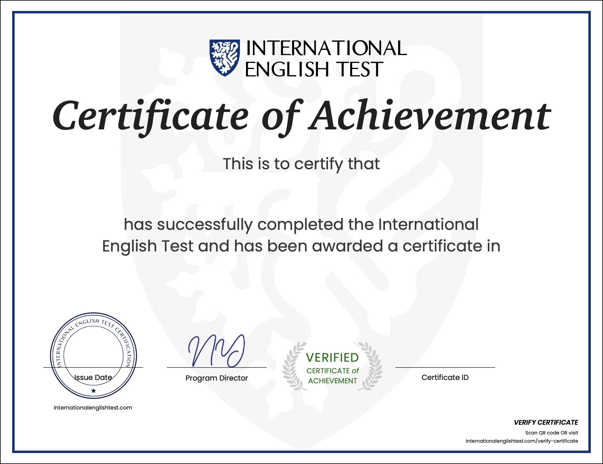 Certificate of Achievement